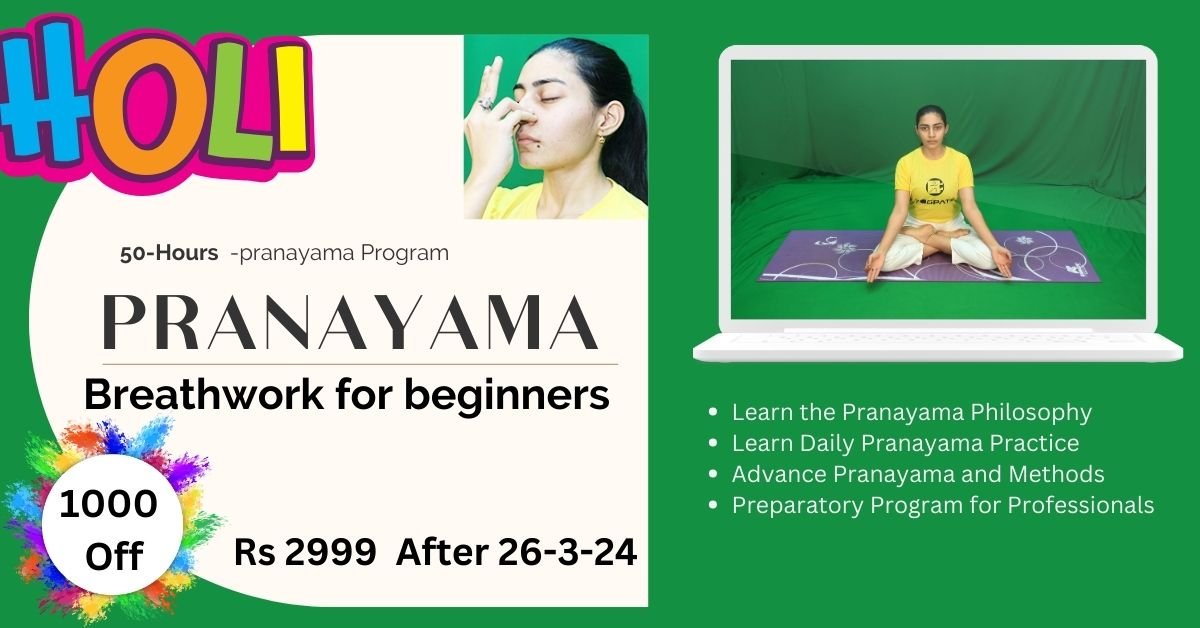Learn Today – 50 Hours Pranayama (breathwork)  for Holistic health – English